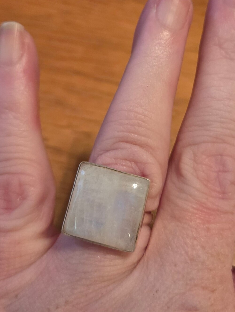Sterling Silver Square Moonstone Ring